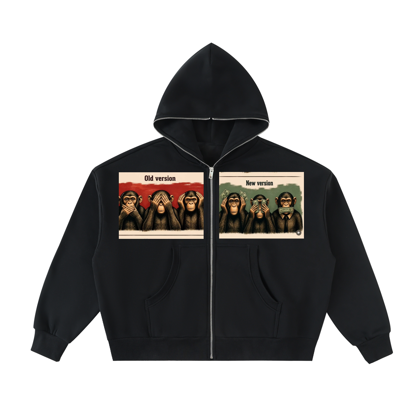Daily fusion Exclusive Fleeced Full-Zip Boxy Hoodie