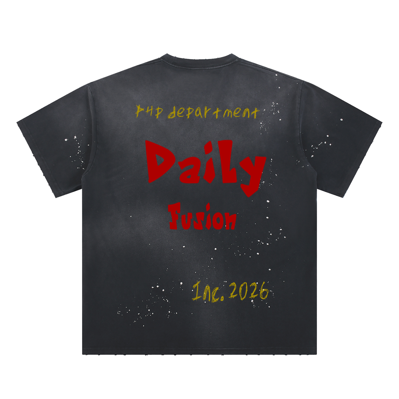 Daily fusion Hand-Frayed Sunfade Paint Splatter T-Shirt