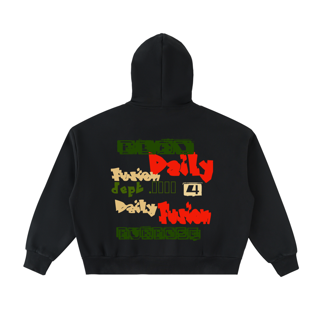 Daily fusion Exclusive Fleeced Full-Zip Boxy Hoodie