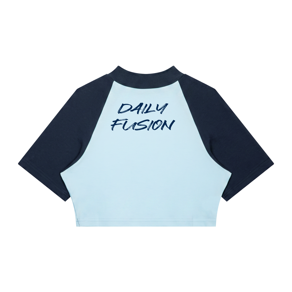 Daily fusion Women’s colour Block Raglan Crop T-Shirt