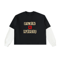 Daily fusion Exclusive Layered Contrast Sleeve Cotton T-Shirt