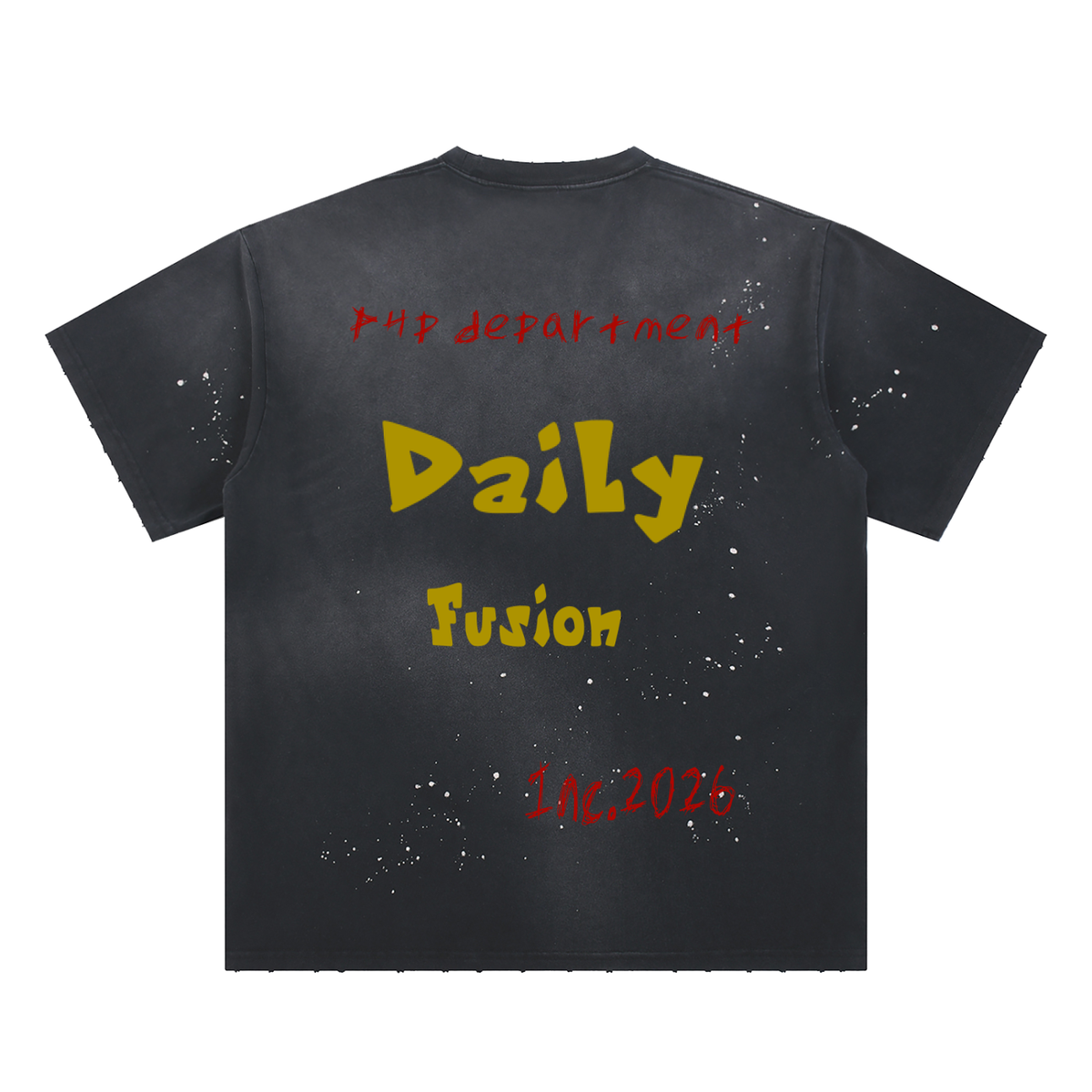 Daily fusion Hand-Frayed Sunfade Paint Splatter T-Shirt