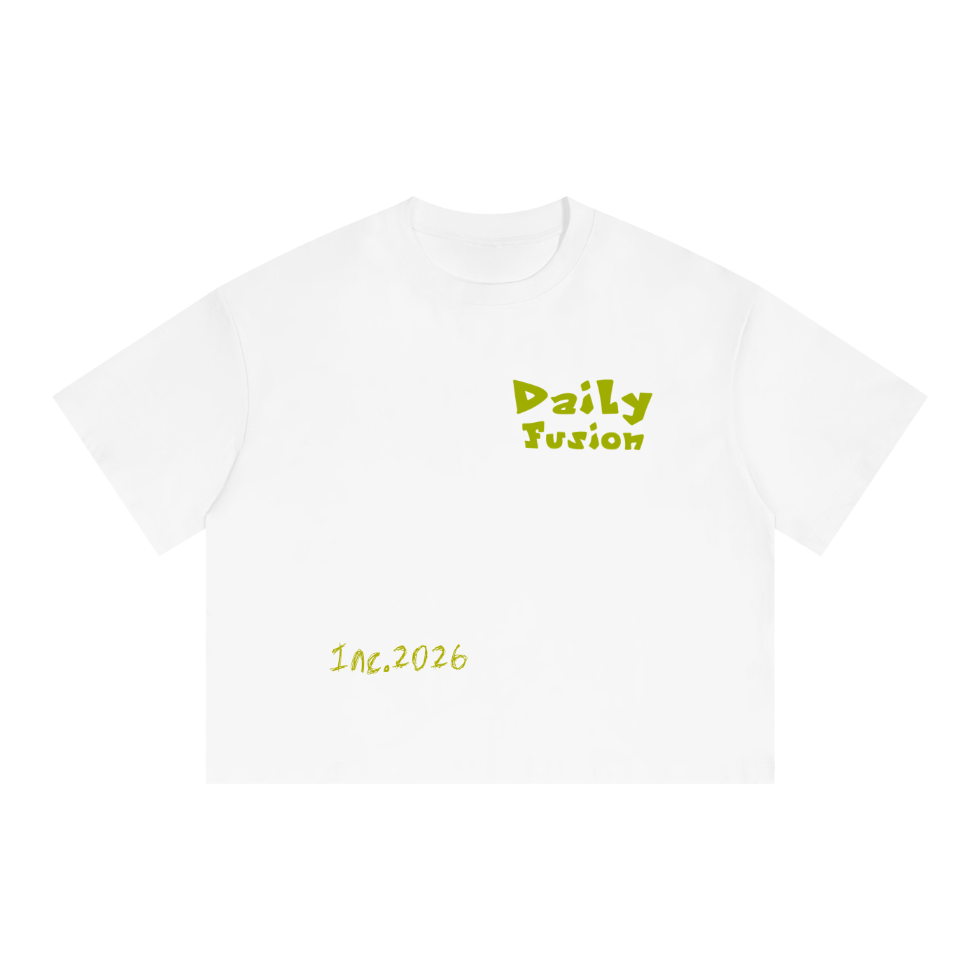 Daily Fusion Unisex Boxy Drop Shoulder Crop T-Shirt