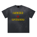 Daily fusion Hand-Frayed Sunfade Paint Splatter T-Shirt