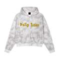 Daily Fusion Dirty Washed Zip-Up Fleece Hoodie
