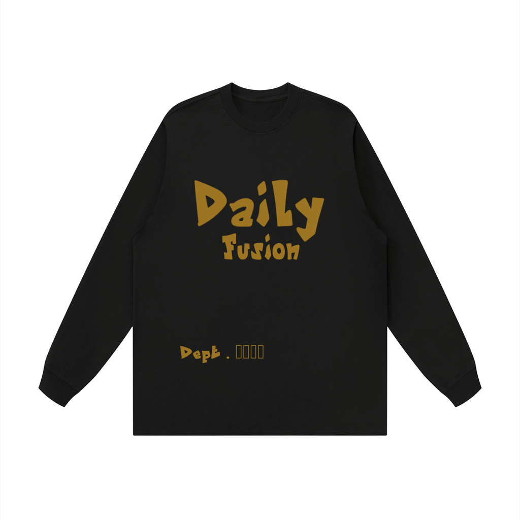 Daily Fusion Unisex  Hem Long Sleeve T-Shirt